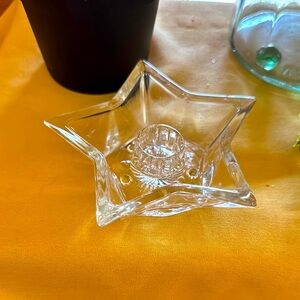 Star-Shaped Clear Glass Candle Holder